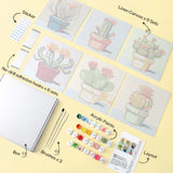 Cactus Pots mini paint by numbers design 1