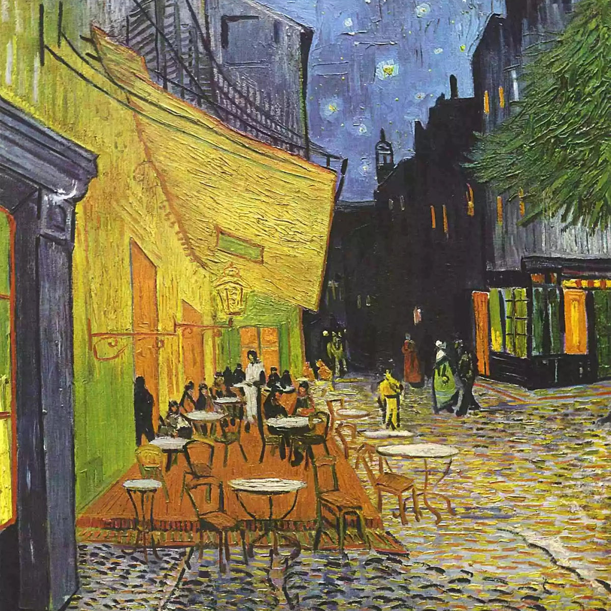 Cafe Terrace at Night -16"x20" (40x50cm)-Canvas by Numbers US