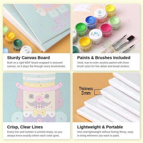 Canvas by Numbers mini paint by numbers kit product features