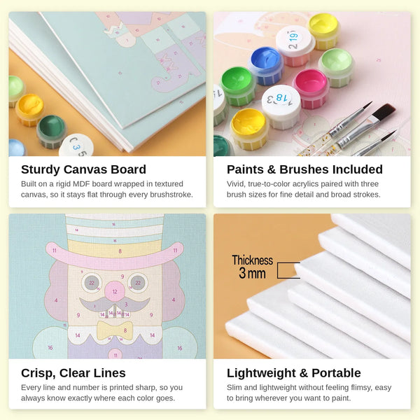 Canvas by Numbers mini paint by numbers kit product features