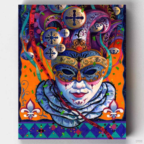 Carnival. Dive into the world of celebration with David Galchutt's Carnival painting, inspired by the Venice Carnival, and enjoy the vibrant colors with paint by numbers.