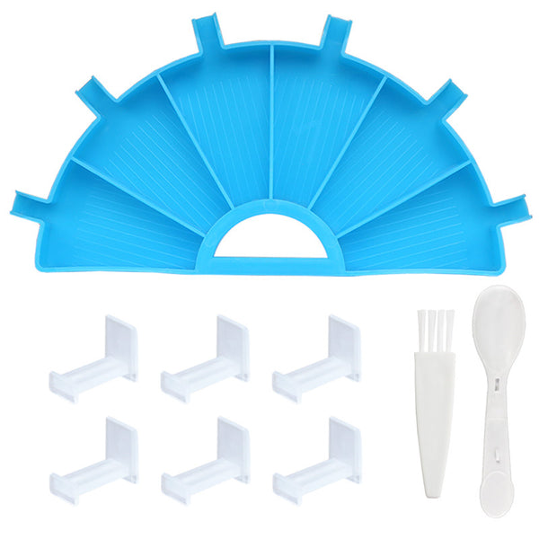 Half round diamond painting tray, Blue, Tray Set