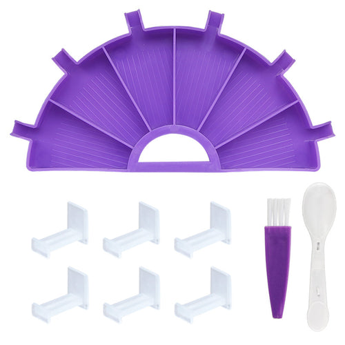 Half round diamond painting tray, Purple, Tray Set