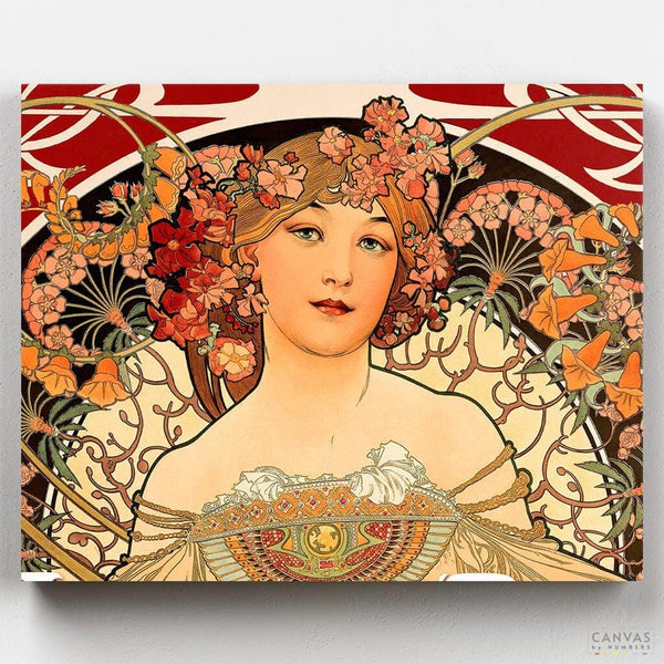 Champenois, Detail - Paint by Numbers-The Champenois paint by numbers by Mucha equals satisfaction, fun & reward. Watch it come to life while you ask yourself why you didn't get it earlier!-Canvas by Numbers