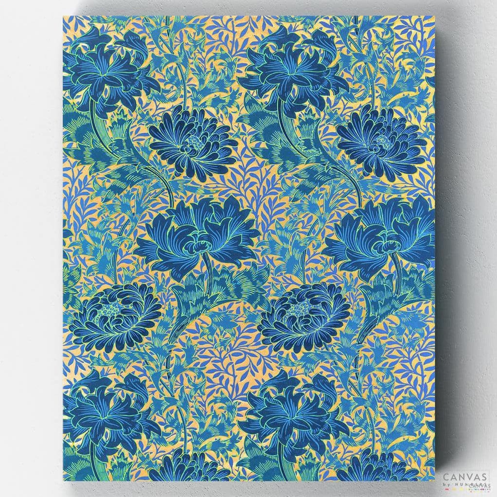 Chrysanthemum - Paint by Numbers-An intricate tapestry by William Morris turned into paint by numbers. This painting kit has great detail and will keep your busy for days!-Canvas by Numbers
