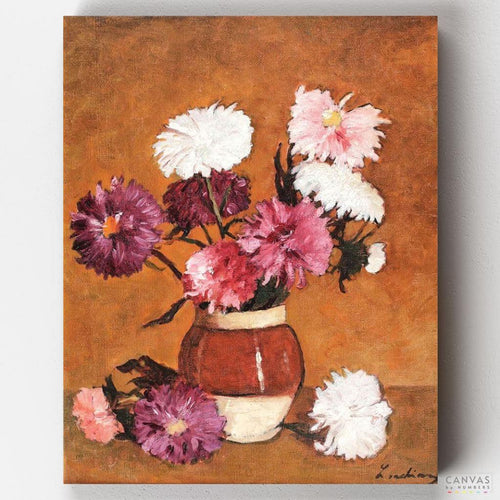 Chrysanthemums and Scrubs. Stefan Luchian's paint by numbers are always colorful and look fantastic in any room. If you love classic still-life, this painting kit is for you.