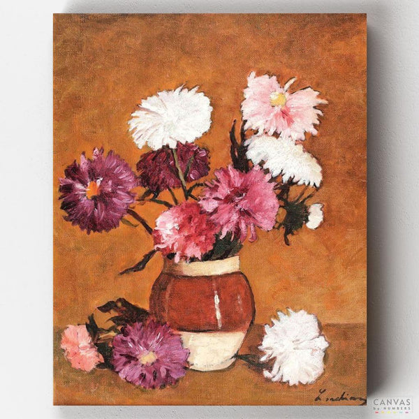 Chrysanthemums and Scrubs - Paint by Numbers-Paint by Numbers-16"x20" (40x50cm) No Frame-Canvas by Numbers US