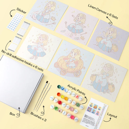 Cinderella Princess mini paint by numbers design 1