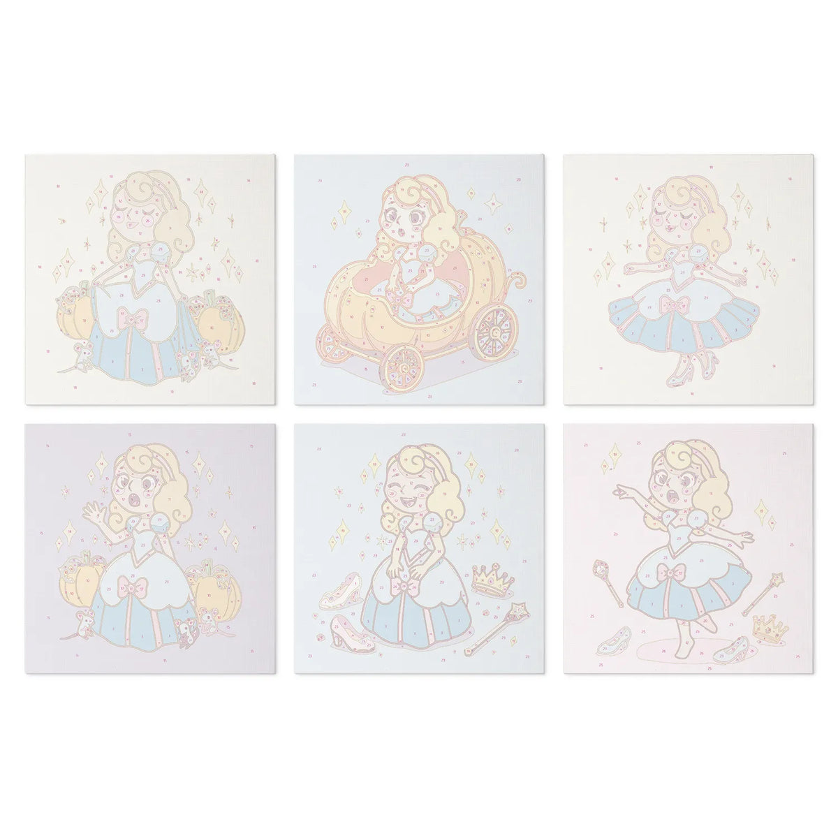 Cinderella Princess mini paint by numbers design 3