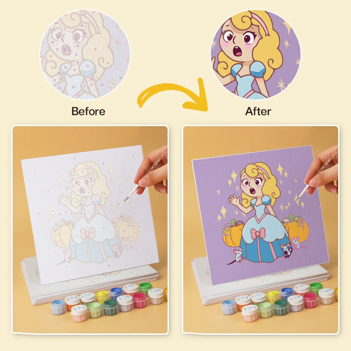 Cinderella Princess mini paint by numbers design 5