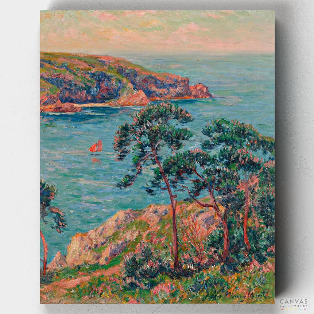 Cotes de Belon, Finistere - Paint by Numbers-Paint the splendor of France's coastlines with 'Cotes de Belon, Finistere' paint by numbers, a nod to Henry Moret's masterful strokes.-Canvas by Numbers