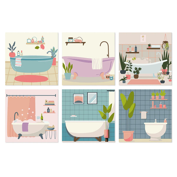 Cozy Bathroom Scenes mini paint by numbers kit cover