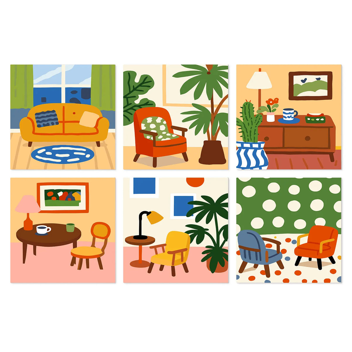 Cozy Living Room mini paint by numbers kit cover