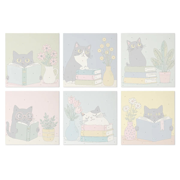 Cozy Reading Cats mini paint by numbers design 3