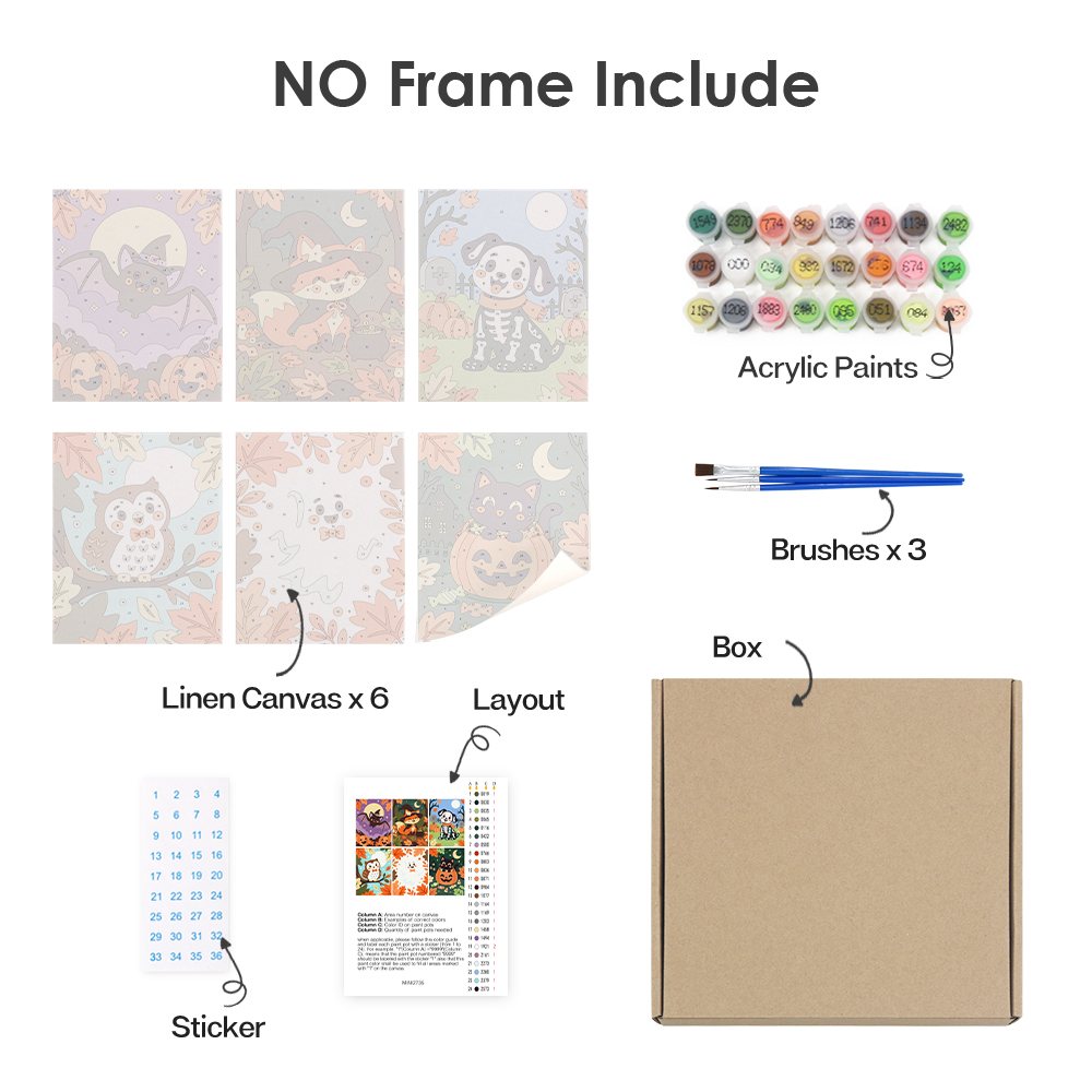 What's included with the Critters in Costume rolled canvas option