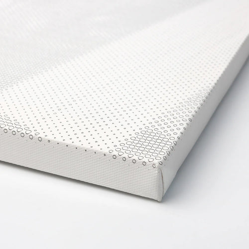 Close-up of canvas corner showing crisp dot pattern print quality