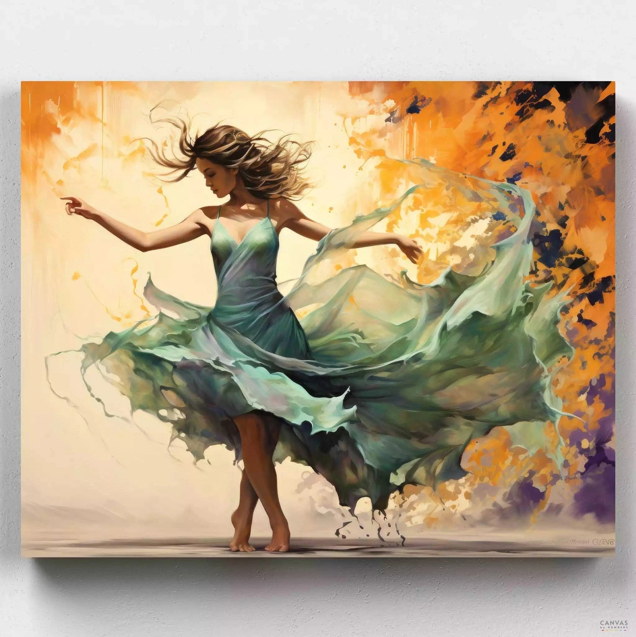 Paint By Numbers Dancing Girl In The Green Kit For Adult 40CMx50CM