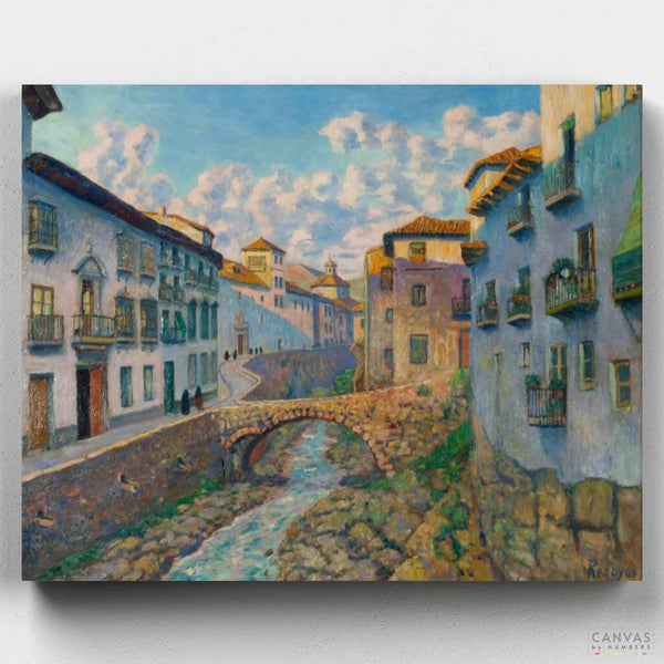 Darro River - Paint by Numbers-Dive into the tranquil world of 'Darro River' with our paint by numbers kit, honoring the artistry of Dario de Regoyos.-Canvas by Numbers