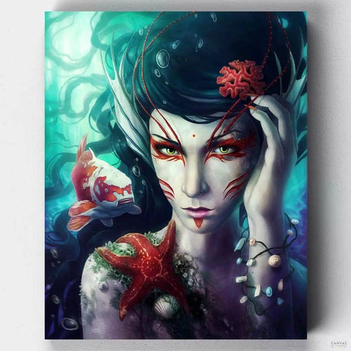 Deep Sea. Bring the beauty of the ocean right into your home with this Painting by Numbers kit. This stunning work of art features a sea creature in all its glory.