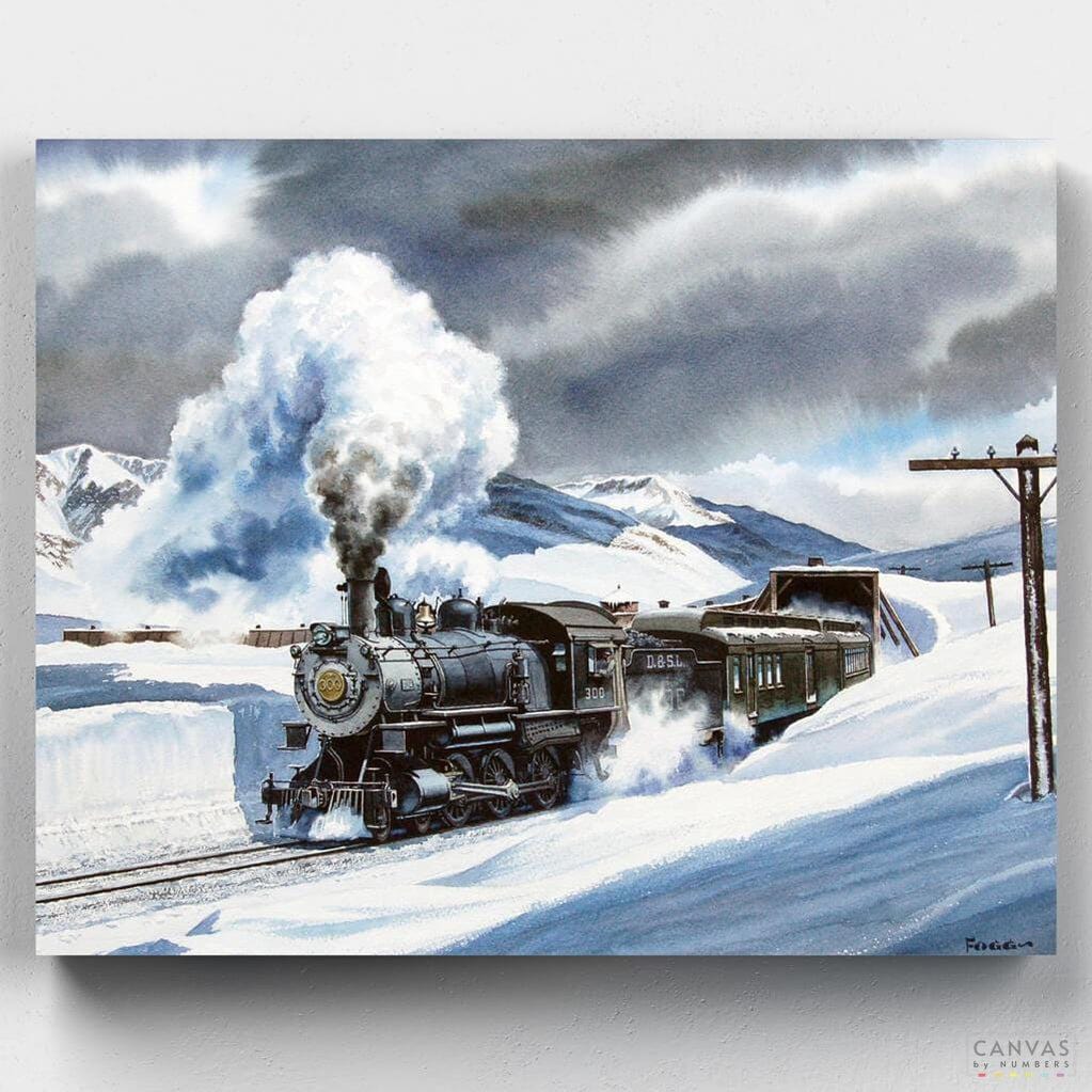 Denver & Salt Lake Railroad - Paint by Numbers-Rediscover the magic of vintage railroads with our train paint by numbers, inspired by Howard Fogg's 'Denver & Salt Lake Railroad.-Canvas by Numbers