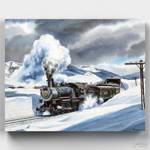 Denver & Salt Lake Railroad. Rediscover the magic of vintage railroads with our train paint by numbers, inspired by Howard Fogg's 'Denver & Salt Lake Railroad.