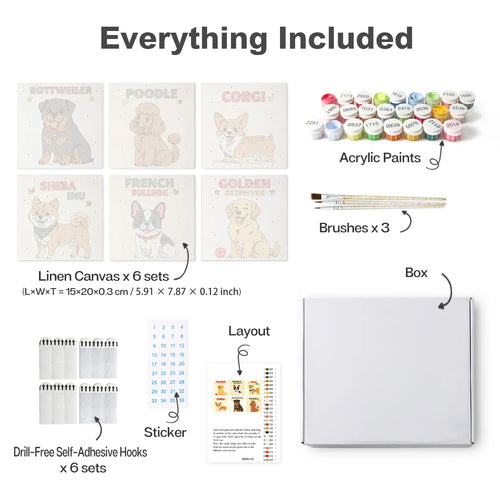 Dog Breeds mini paint by numbers design 2