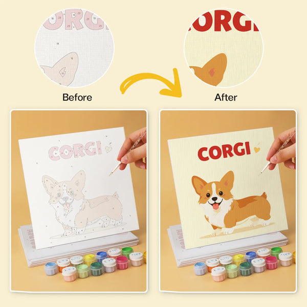 Dog Breeds mini paint by numbers design 5