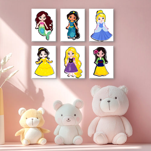 Little Princesses mini paint by numbers kit with acrylic paints and brushes included