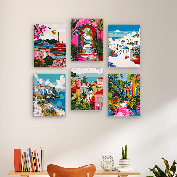 Colorful Escapes – Mini Paint by Numbers Set