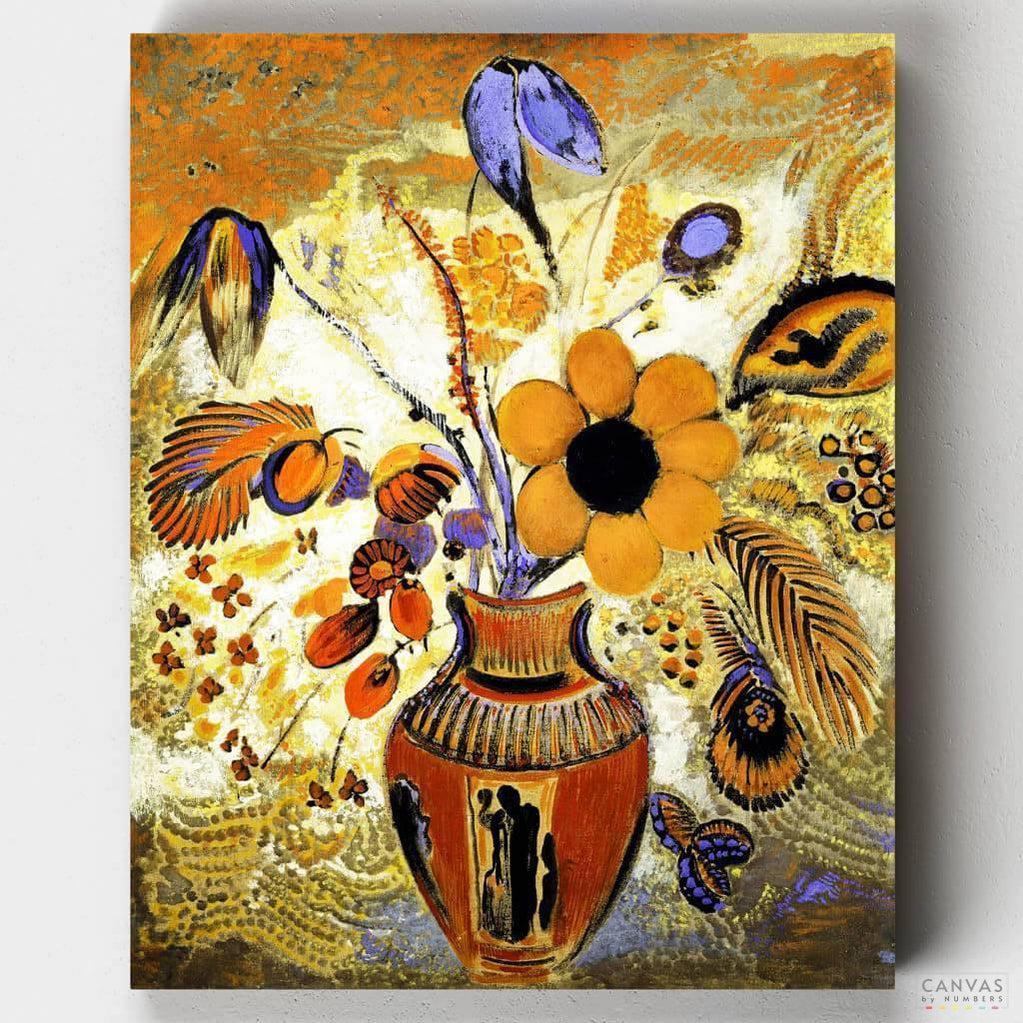 Etruscan Vase with Flowers - Paint by Numbers-Paint by Numbers-16"x20" (40x50cm) No Frame-Canvas by Numbers US