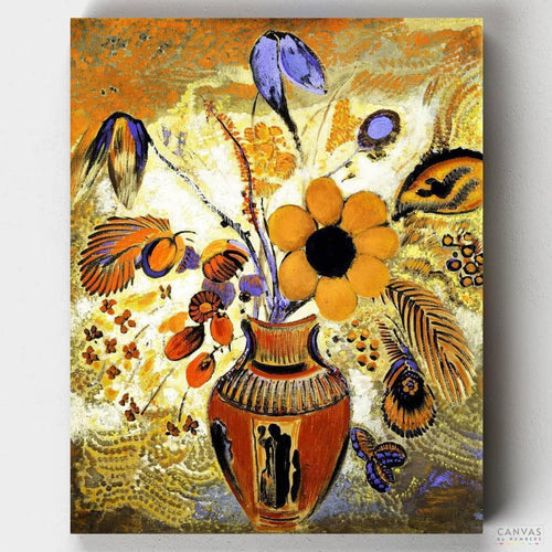 Etruscan Vase with Flowers. Paint a fusion of history & nature with Odilon Redon's vision. Dive into colors & emotions with our 'Etruscan Vase with Flowers' kit.