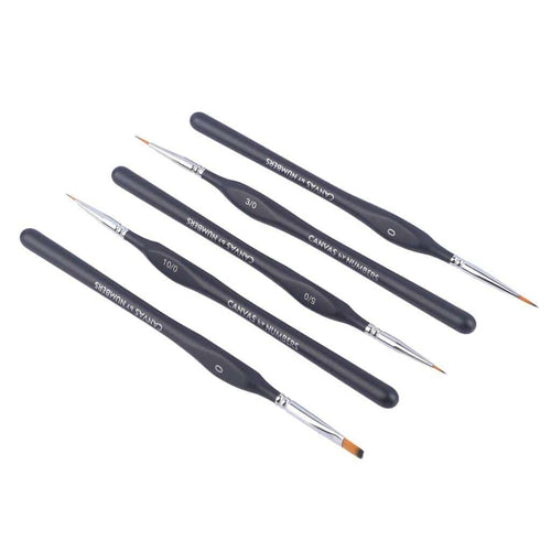 Extra Fine Detail Weasel Hair Brushes-Accessories-5 Detail Brushes with Leather Pouch-Canvas by Numbers US