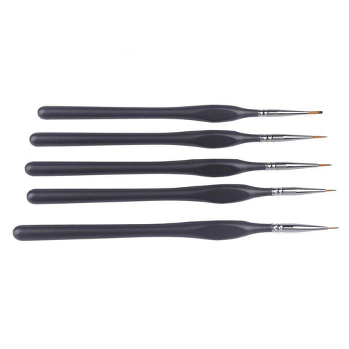 Extra Fine Detail Weasel Hair Brushes-Accessories-5 Detail Brushes with Leather Pouch-Canvas by Numbers US