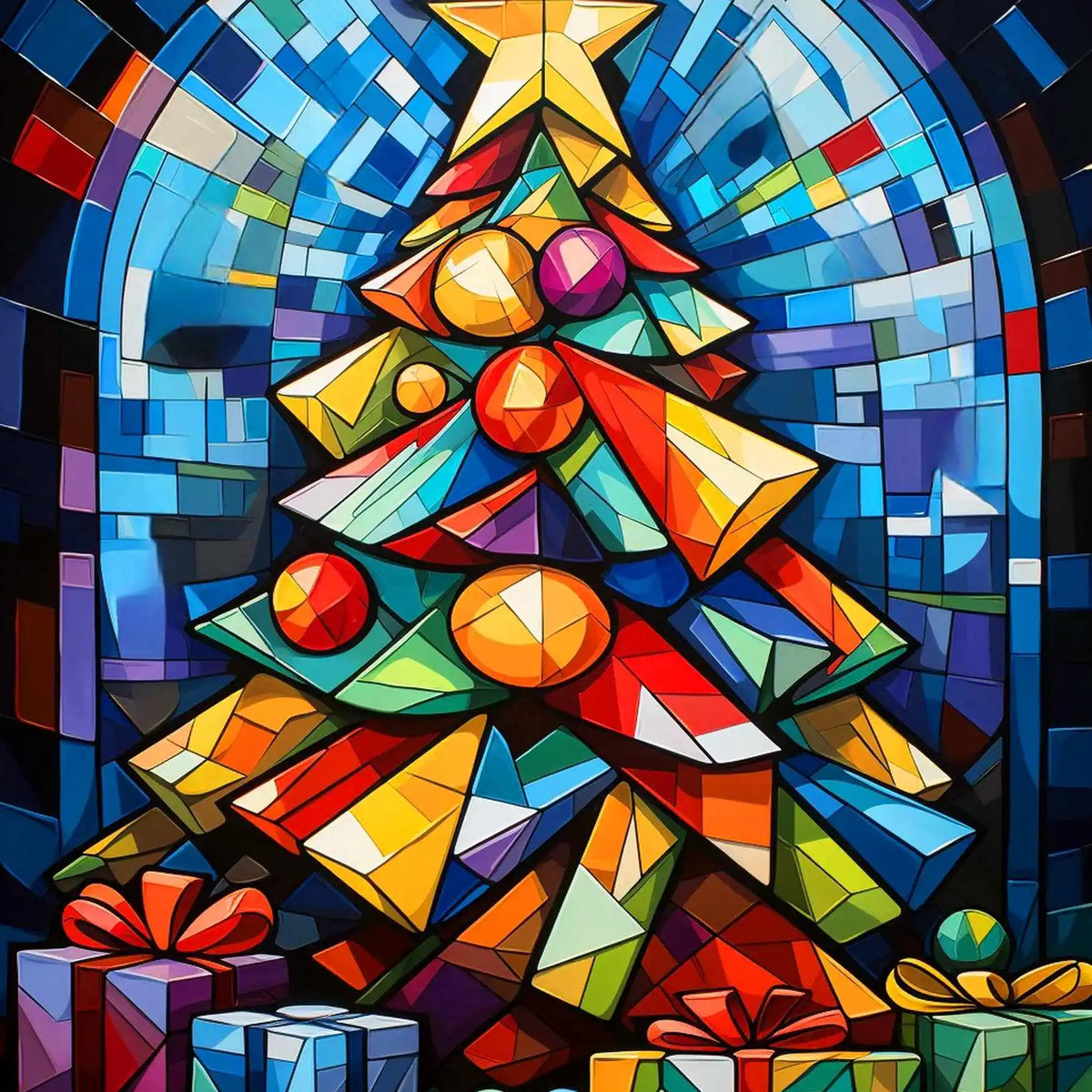 Radiant Christmas Tree Painted by Diamonds