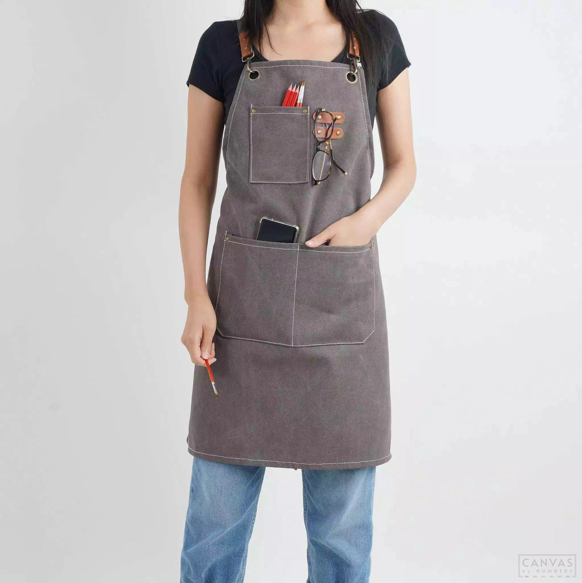 Adjustable Painting Apron Heavy Duty Canvas Artist Apron With