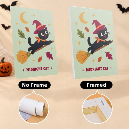 Far-Out Halloween canvas shown rolled with no frame and pre-stretched on a frame