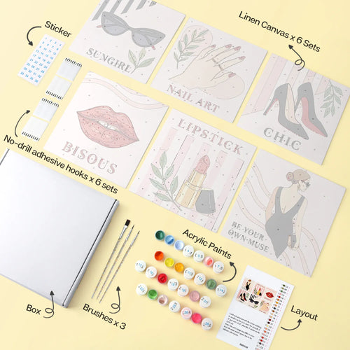 Fashionista Chic mini paint by numbers design 1