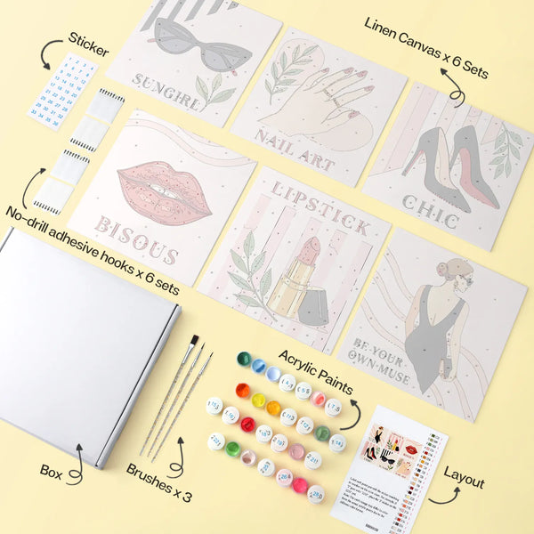 Fashionista Chic mini paint by numbers design 1