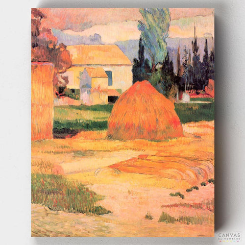 Ferme à Arles. Bring Paul Gauguin's 'Ferme à Arles' to life with our paint by numbers kit. Capture the rural charm and vibrant colors of this classic artwork.