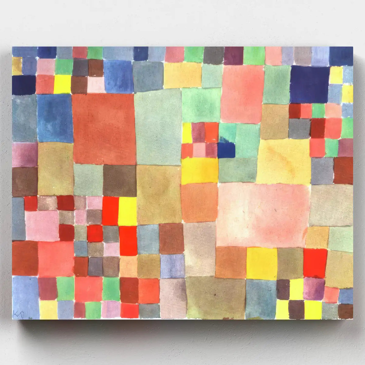 Paul Klee Flora on Sand mosaic of colored squares in earthy tones paint by numbers kit