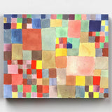 Paul Klee Flora on Sand mosaic of colored squares in earthy tones paint by numbers kit