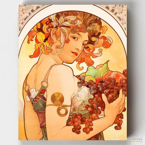 Fruit. A fun & colorful paint by numbers by master Mucha. Enjoy this art-nouveau portrait! Shop quality kits rated excellent in Trustpilot at CBN.