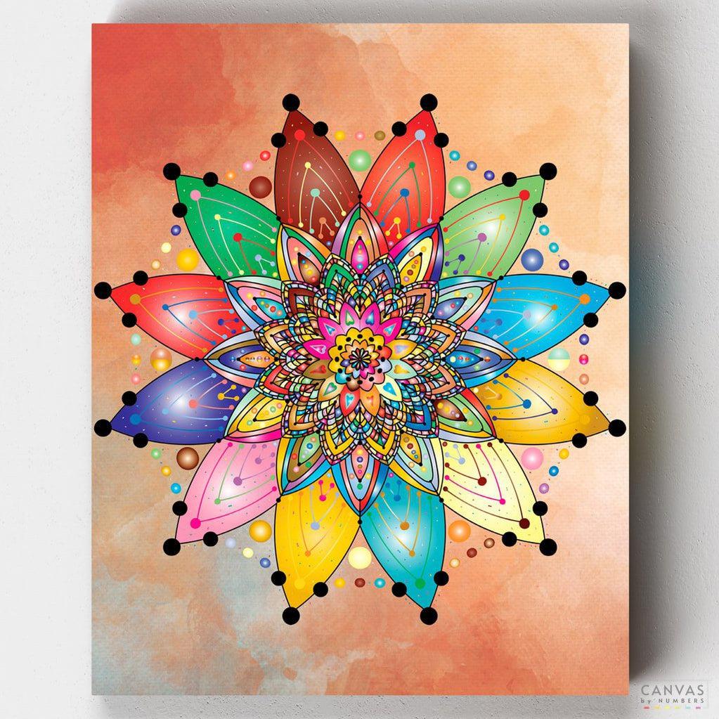 Gratitude Painting with Mandala Paint by Numbers Kit-Create a painting masterpiece of thankfulness with our Mandala Paint by Numbers kit. Start your Colorful Gratitude Painting today with Canvas by Numbers.-Canvas by Numbers
