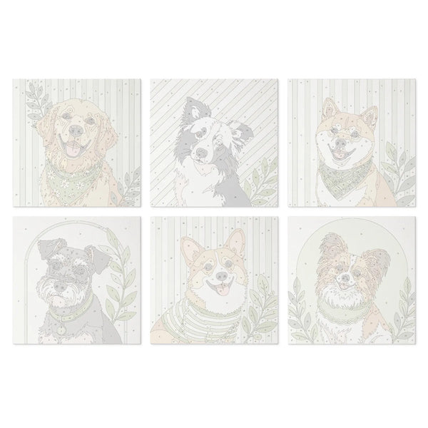 Green Garden Dog Portraits mini paint by numbers design 3
