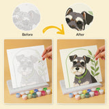 Green Garden Dog Portraits mini paint by numbers design 5