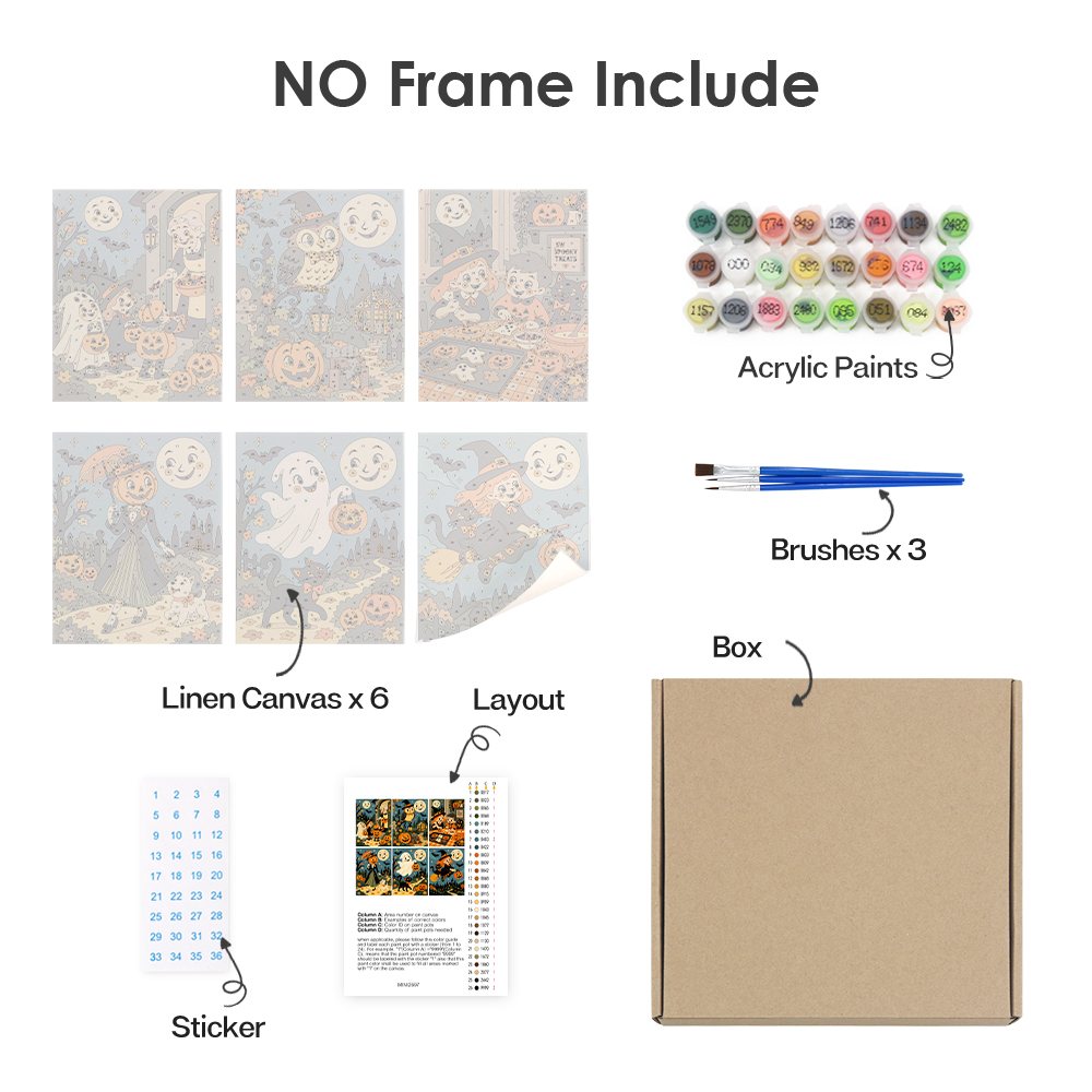 What's included with the Grinning Moon Village rolled canvas option