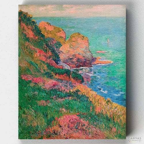 Groix, Port-Mélite. Capture the beauty of Groix Port Melite with an acrylic painting seascape inspired by Henry Monet's timeless artistry. Only at CBN!