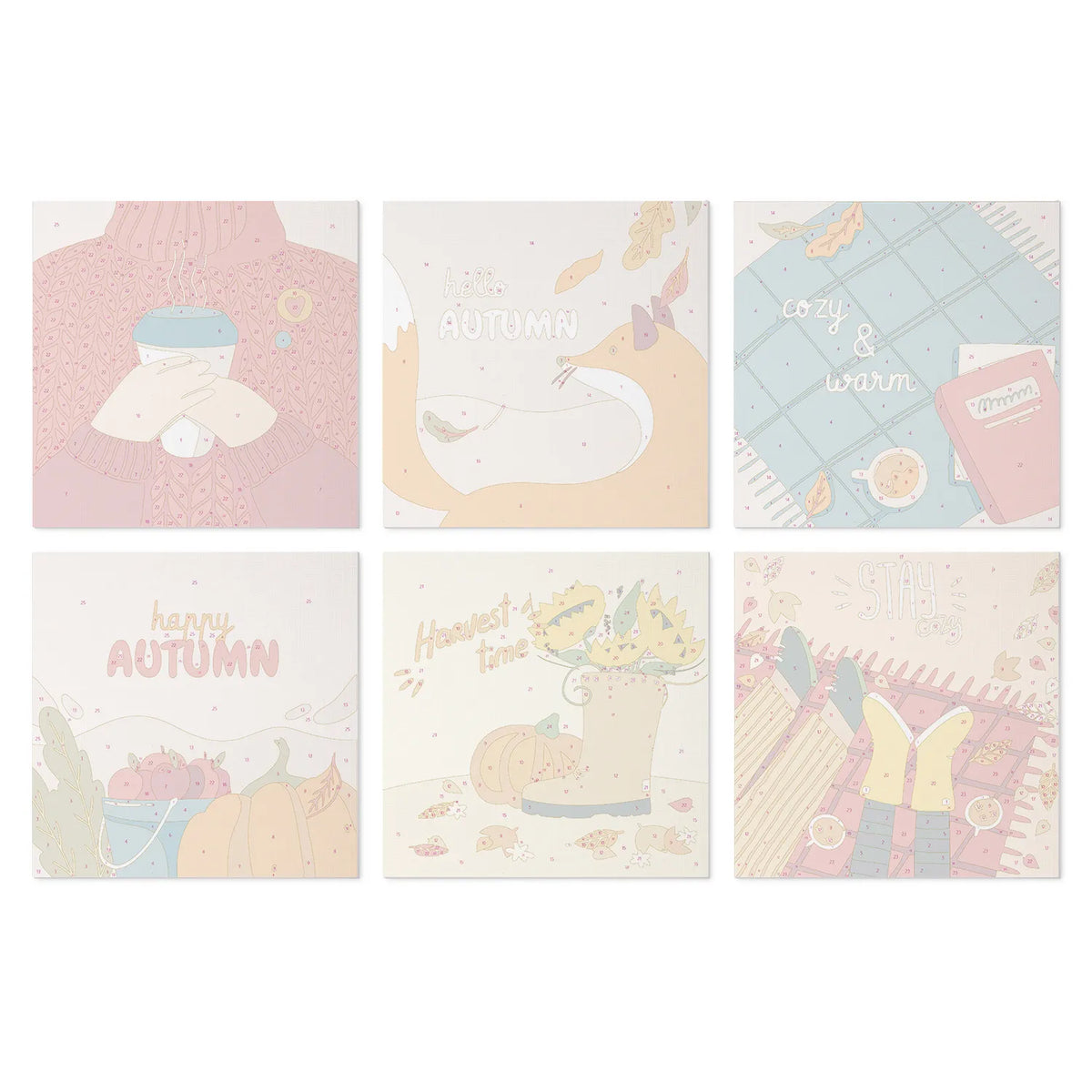 Happy Autumn mini paint by numbers design 3