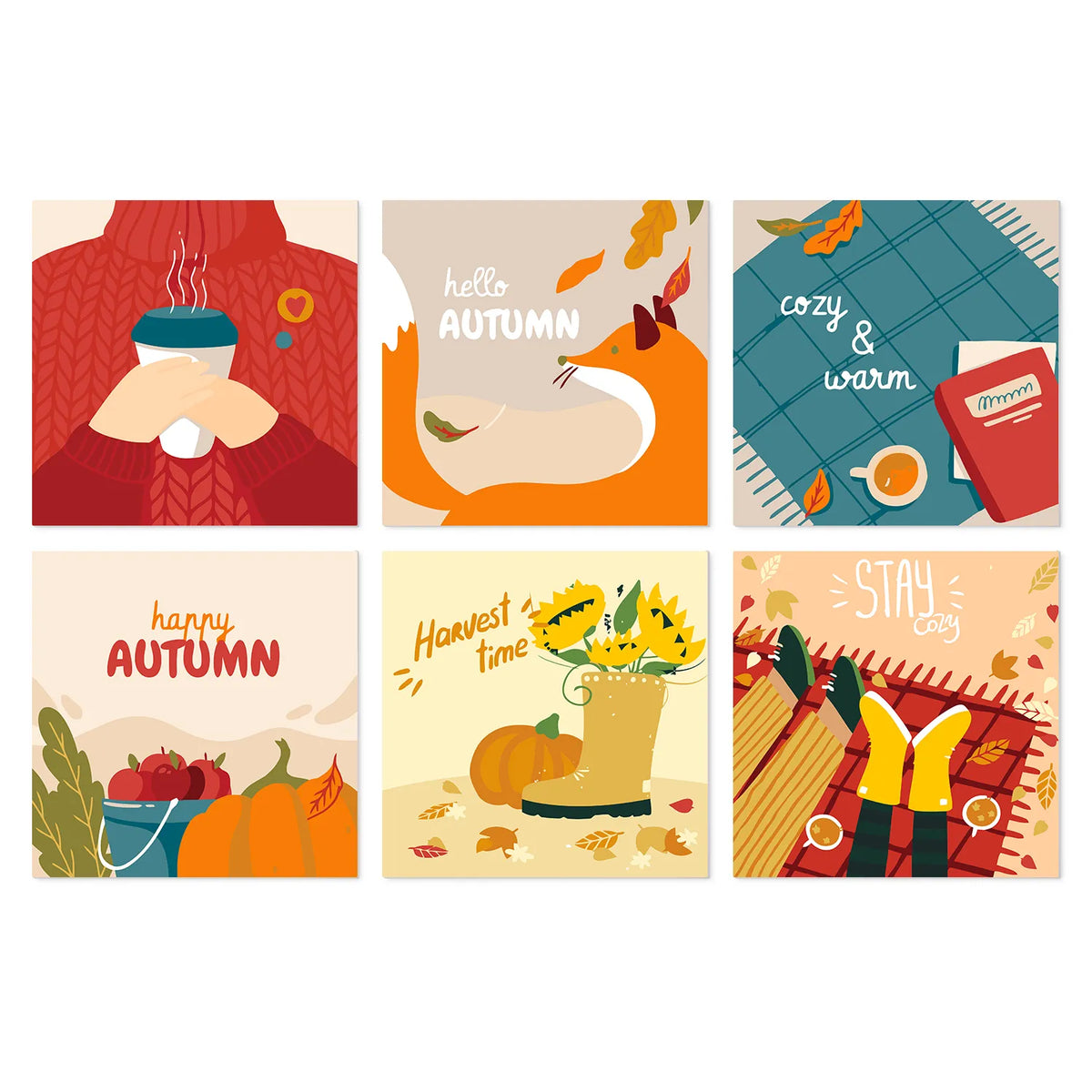 Happy Autumn mini paint by numbers kit cover