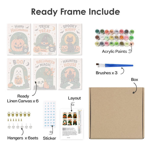 What's included with the Happy Halloween Signs pre-stretched frame option